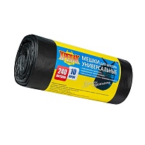 Мешки для мусора 240 л, черные, в рулоне 10 шт., ПНД 40 мкм, 1250х1000 мм, Крепак, 4607075710153 в Воронеже