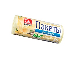 Мешки для мусора 30 л, ароматизированные, Ваниль, бежевые, в рулоне 20 шт., ПНД, 9 мкм, 560х530 мм, GRIFON Aroma, 101-020 V в Воронеже