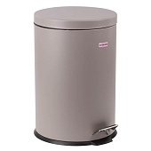 Ведро-контейнер для мусора (урна) с педалью LAIMA Classic, 20 л, серое, матовое, металл, со съемным внутренним ведром