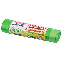 Мешки для мусора 35 л, биоразлагаемые с завязками, зеленые, в рулоне 20 шт., ПНД, 14 мкм, 600х500 мм, LAIMA ULTRA, 607688 в Воронеже Мешки для мусора 35 л, биоразлагаемые с завязками, зеленые, в рулоне 20 шт., ПНД, 14 мкм, 600х500 мм, LAIMA ULTRA, 607688 в Воронеже