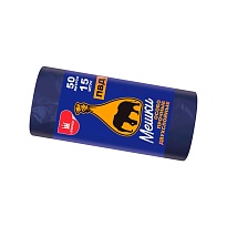 Мешки для мусора 50 л, синие, в рулоне 15 шт., ПВД, 24 мкм, 660х540 мм, Уфа Пак, МВ1519Ф (МВ 50-15ср) в Воронеже