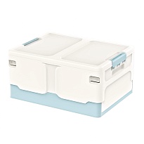 Ящик пластиковый складной белый, дно голубое, 480х360х240 мм в Воронеже