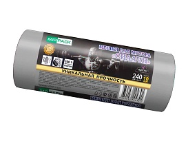 Мешки для мусора 240 л, ароматизированные, серые, в рулоне 10 шт., ПВД 40 мкм, 1500х1100 мм, СИЛАЧИ, sil240111101 в Воронеже