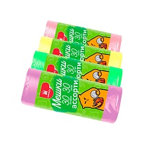 Мешки для мусора 30 л, ассорти, в рулоне 30 шт., ПНД, 5 мкм, 560х480 мм, Эконом, МЭ8716 в Воронеже