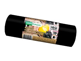 Мешки для мусора 180 л, ароматизированные, черные, в рулоне 10 шт., ПВД, 70 мкм, 1100х930 мм, СТРОЙКА, S18010110 в Воронеже