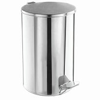 Ведро для мусора с педалью, усиленное, Титан, 20 л, кольцо под мешок, нержавеющая сталь, хром в Воронеже