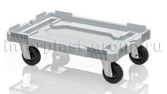 Тележка пластиковая сплошная без тормозов серая в Воронеже