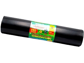 Мешки для мусора 280 л, ароматизированные, черные, в рулоне 10 шт., ПВД 110 мкм, 1400х930 мм, Добрыня, Dob28010black в Воронеже