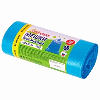 Мешки для мусора 35 л, синие, в рулоне 30 шт., ПНД, 10 мкм, 600х500 мм, Любаша, 608091 в Воронеже