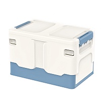 Ящик пластиковый складной белый, дно синее, 370х240х240 мм в Воронеже
