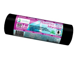 Мешки для мусора 60 л, черные, в рулоне 20 шт., ПНД, 7 мкм, 700х600 мм, MIRPACK Classik, 602050 в Воронеже
