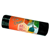 Мешки для мусора 60 л, черные, в рулоне 30 шт., ПНД, 6 мкм, 640х580 мм, Концепция Быта EcoClean, 603890 в Воронеже Мешки для мусора 60 л, черные, в рулоне 30 шт., ПНД, 6 мкм, 640х580 мм, Концепция Быта EcoClean, 603890 в Воронеже