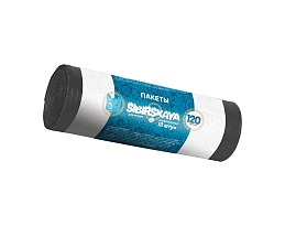Мешки для мусора 120 л, черные, в рулоне 10 шт., ПНД, 14 мкм, 1100х700 мм, SIBIRSKAYA, 101-008 S в Воронеже