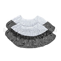 Бахилы бело-черные 1000 шт (500 пар), 48 мкм, двойная подошва, с одной резинкой, Эконом+ в Воронеже Бахилы бело-черные 1000 шт (500 пар), 48 мкм, двойная подошва, с одной резинкой, Эконом+ в Воронеже