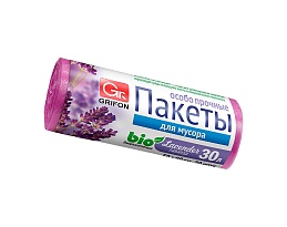 Мешки для мусора 30 л, ароматизированные, Лаванда, сиреневые, в рулоне 20 шт., ПНД, 9 мкм, 560х530 мм, GRIFON Aroma, 101-020 La в Воронеже