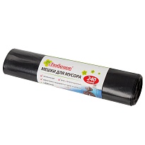 Мешки для мусора 240 л, черные, в рулоне 5 шт., ПВД 30 мкм, 1300х900 мм, Любаша, 605338 в Воронеже Мешки для мусора 240 л, черные, в рулоне 5 шт., ПВД 30 мкм, 1300х900 мм, Любаша, 605338 в Воронеже